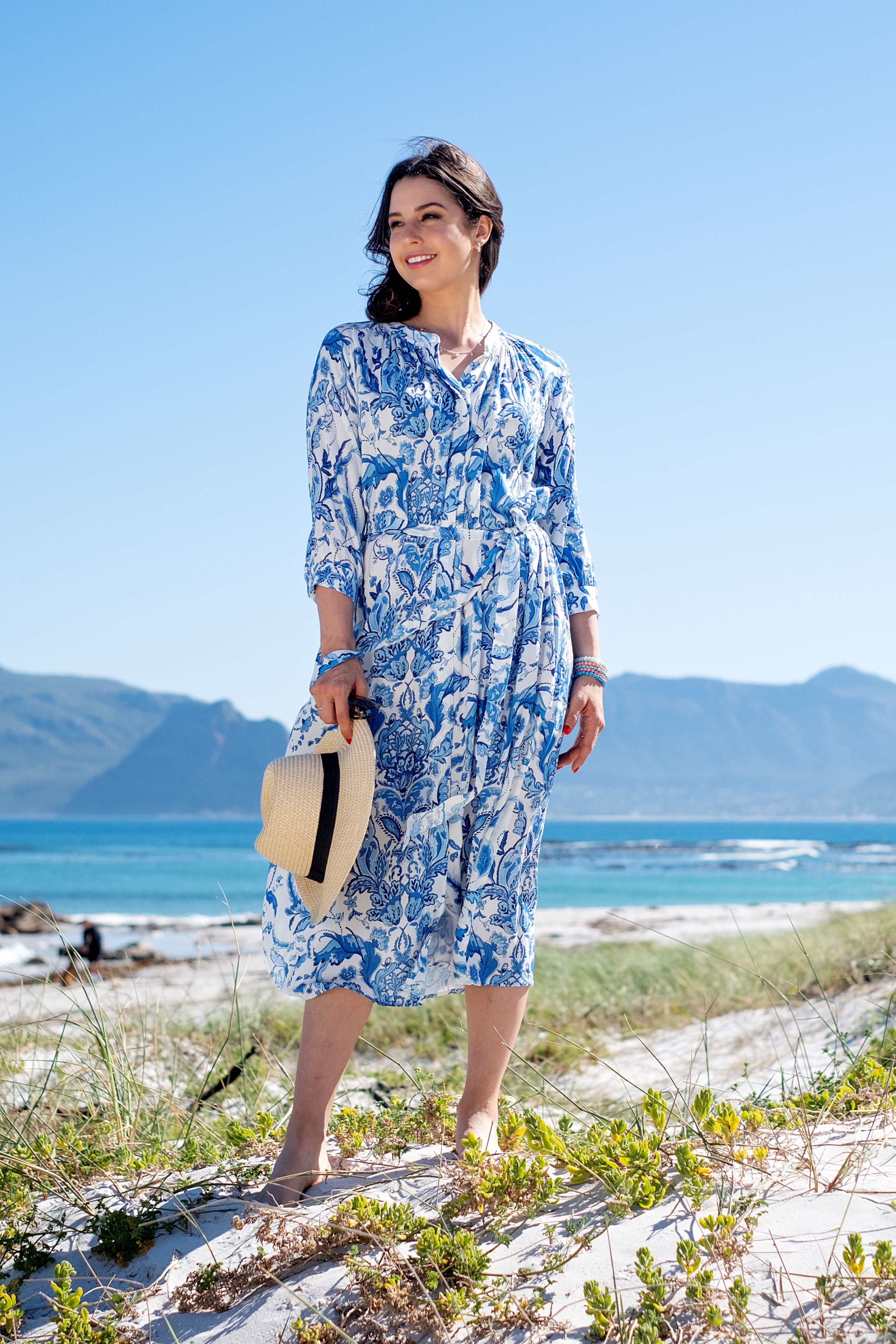 blue dresses south africa Adaugoo Sky Blue Lace Maxi Gypsy Dress – CUMO LONDON main image 0