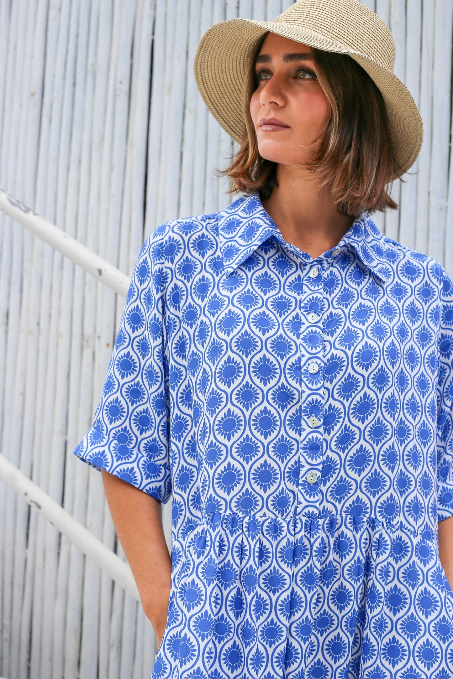 Talia Tea Dress Blue