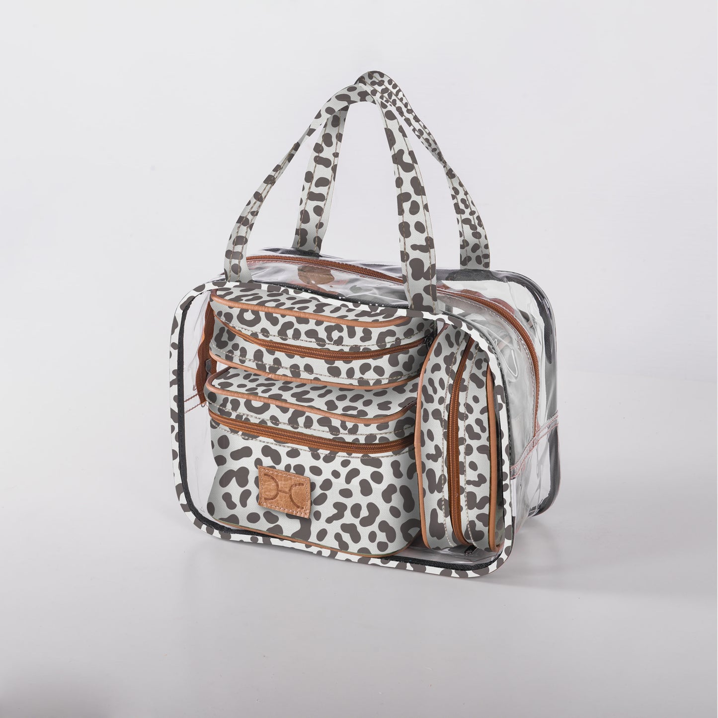 Cosmetic Maxi Bag Set Cheetah White