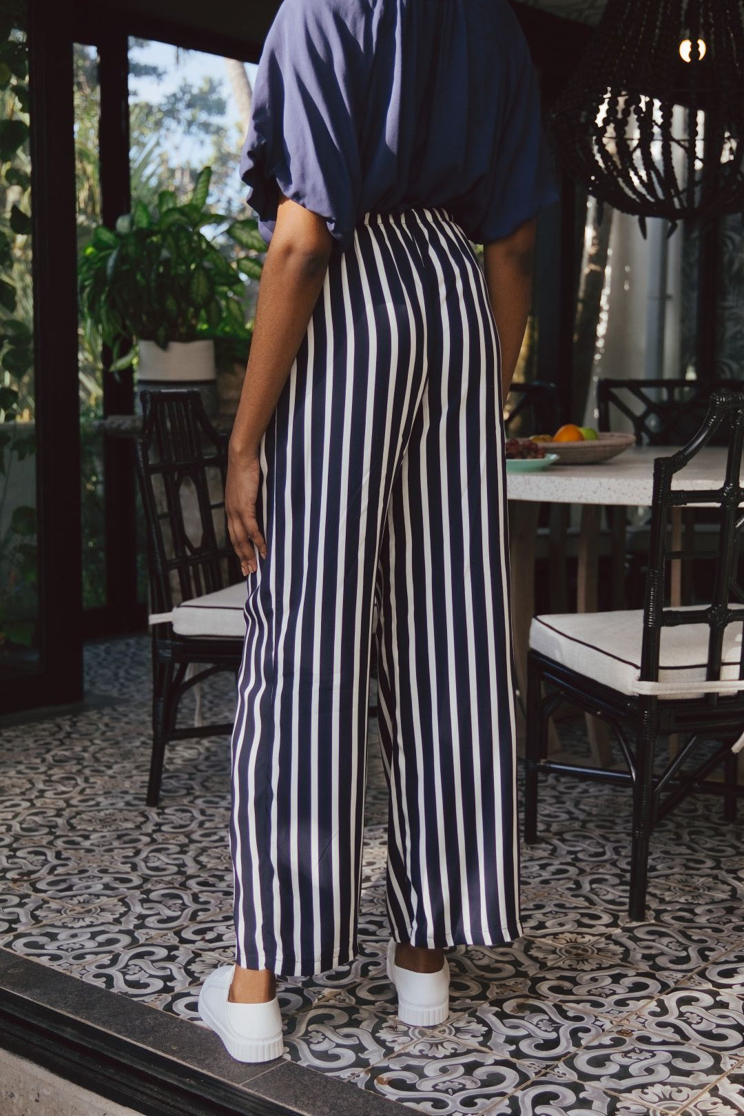 Resort Pants Navy Stripe