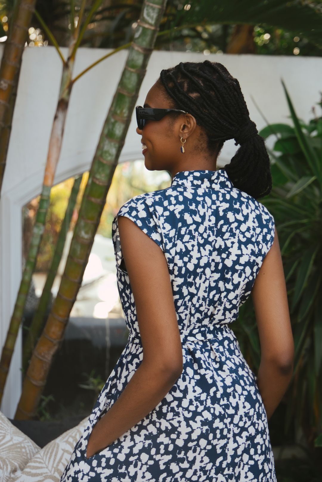 Sofia Dress Navy Splotch