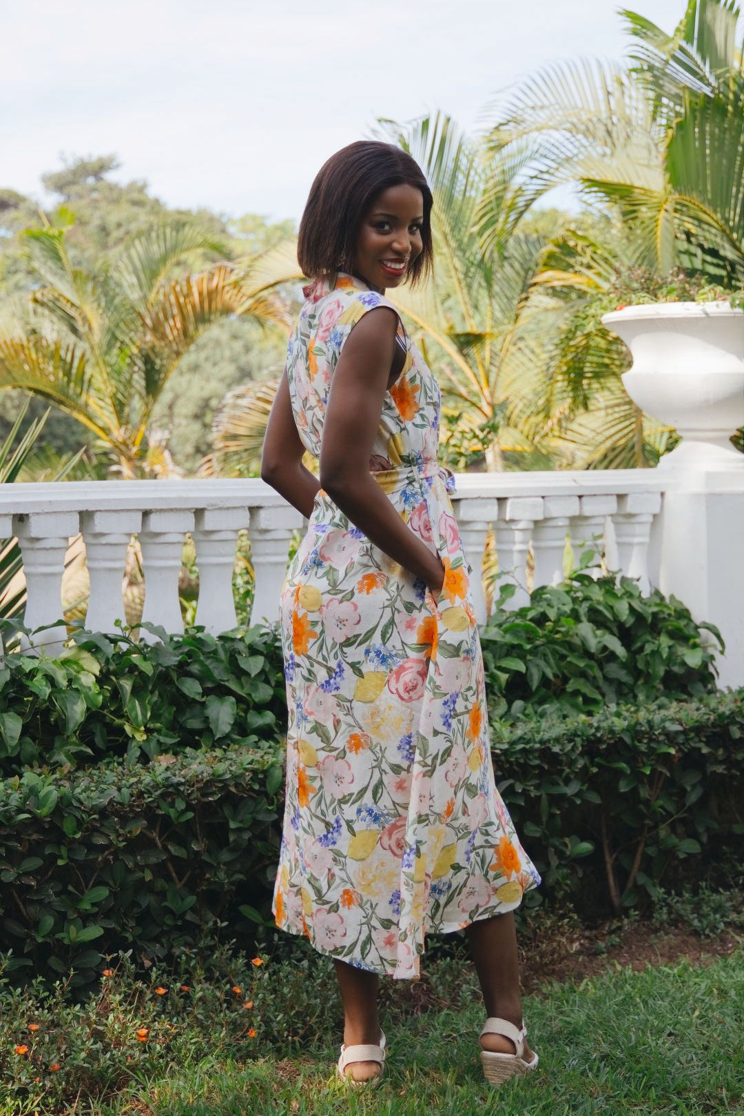 Sofia Dress Gardenia Rayon Linen