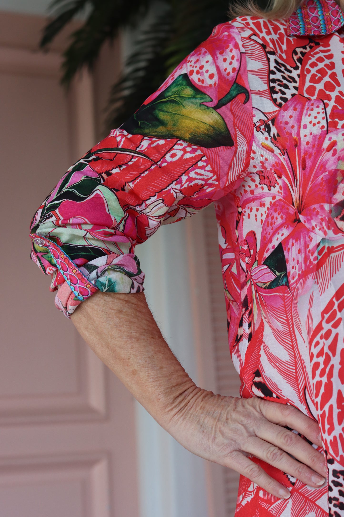 Maddison Dress Cerise Jungle