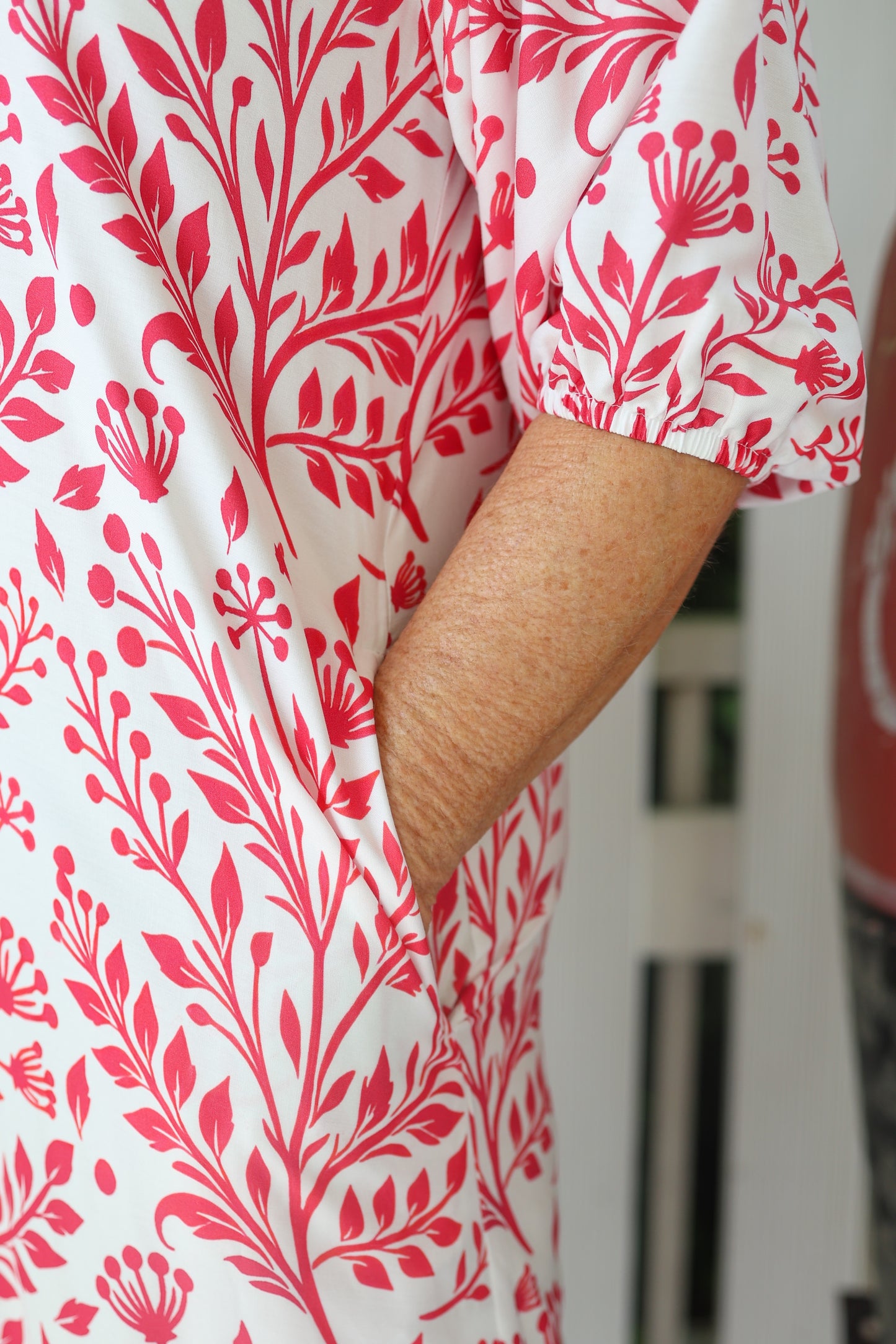 Bianca Raglan Dress Pink & White