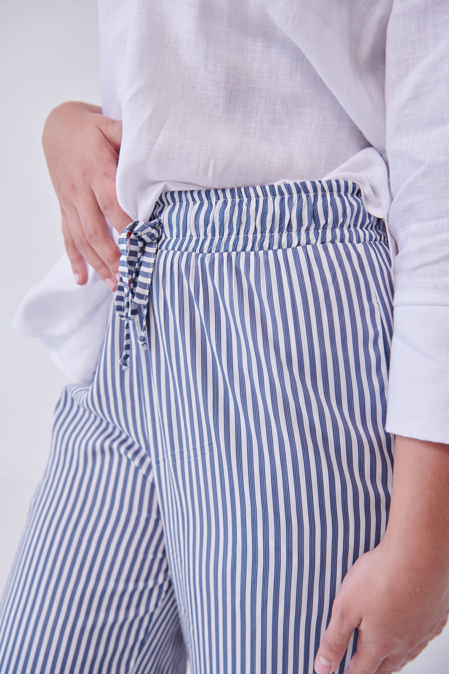 Cropped Riviera Pants Broad Stripe Blue