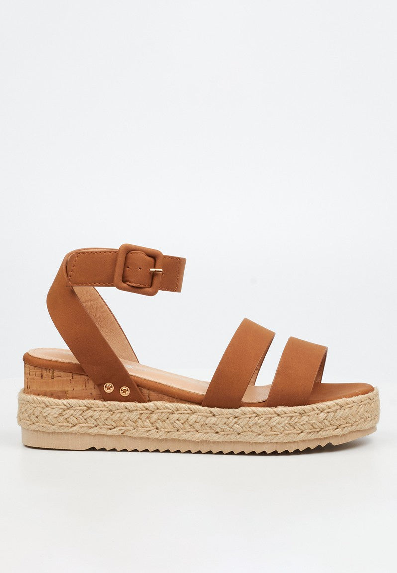 Steffi Wedge Sandals Tan