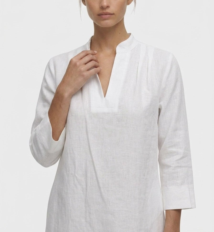 Spritz Linen Dress White