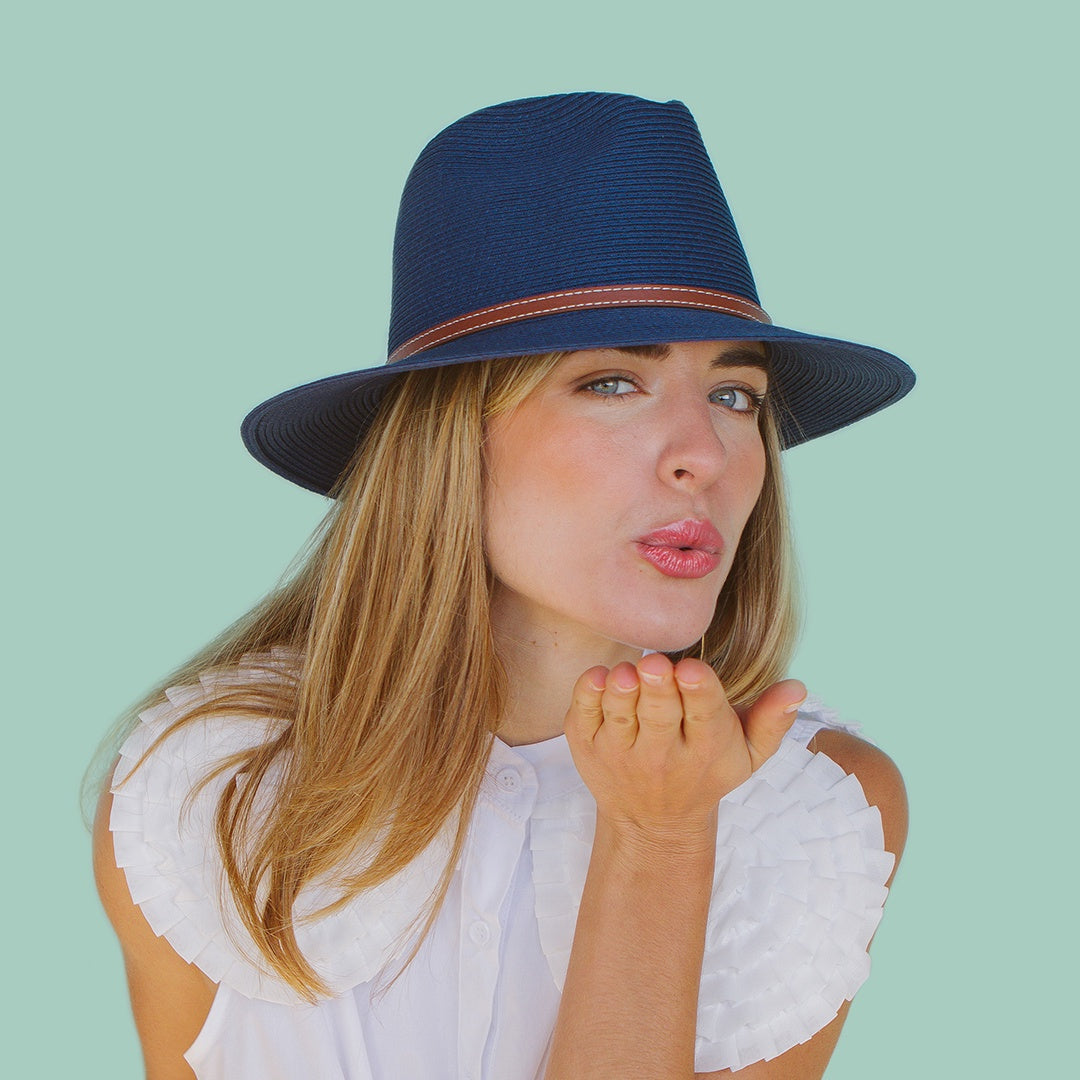 Cooper Fedora Sun Hat Navy – Willow
