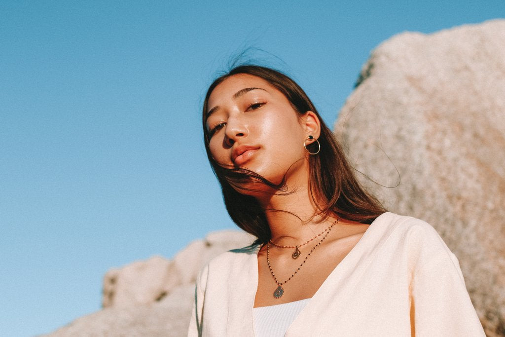 Circle Stone Earrings