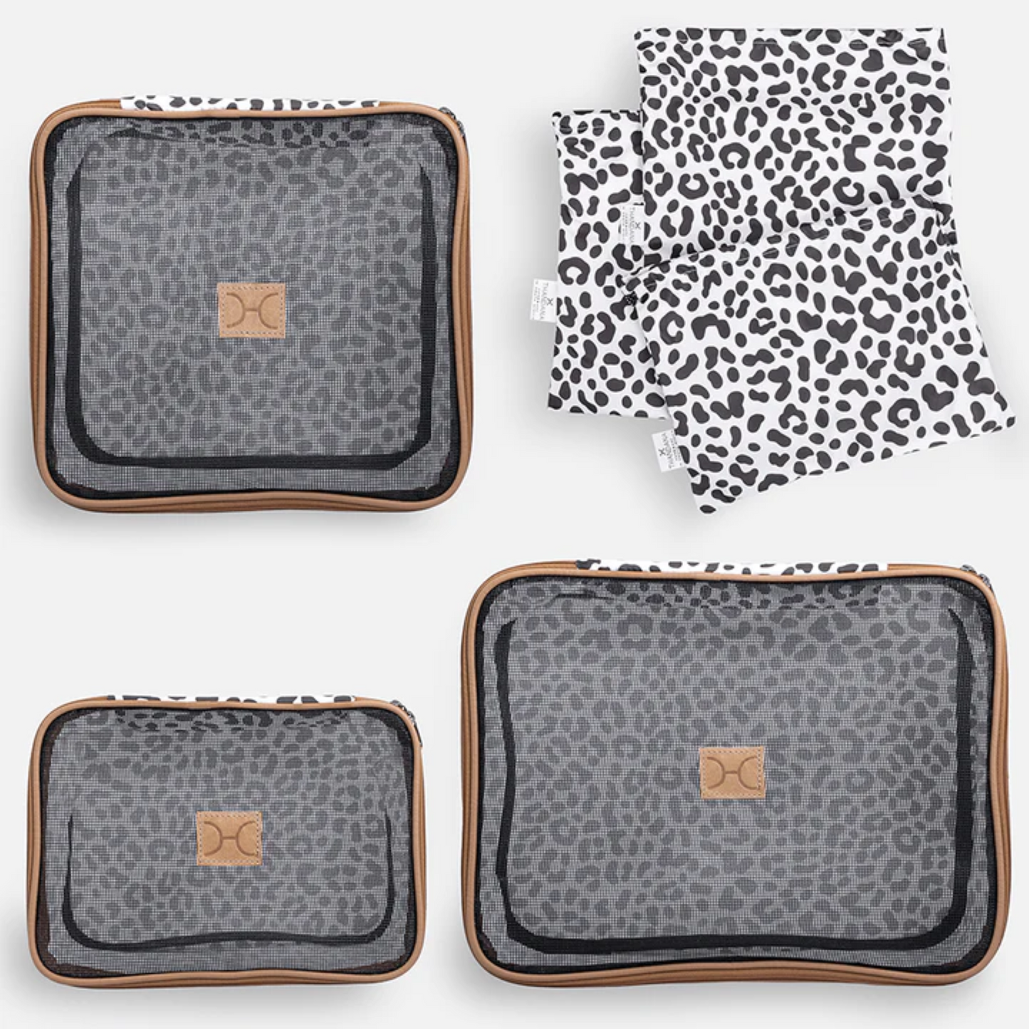 Travel Luggage Organizer Pods Cheetah White
