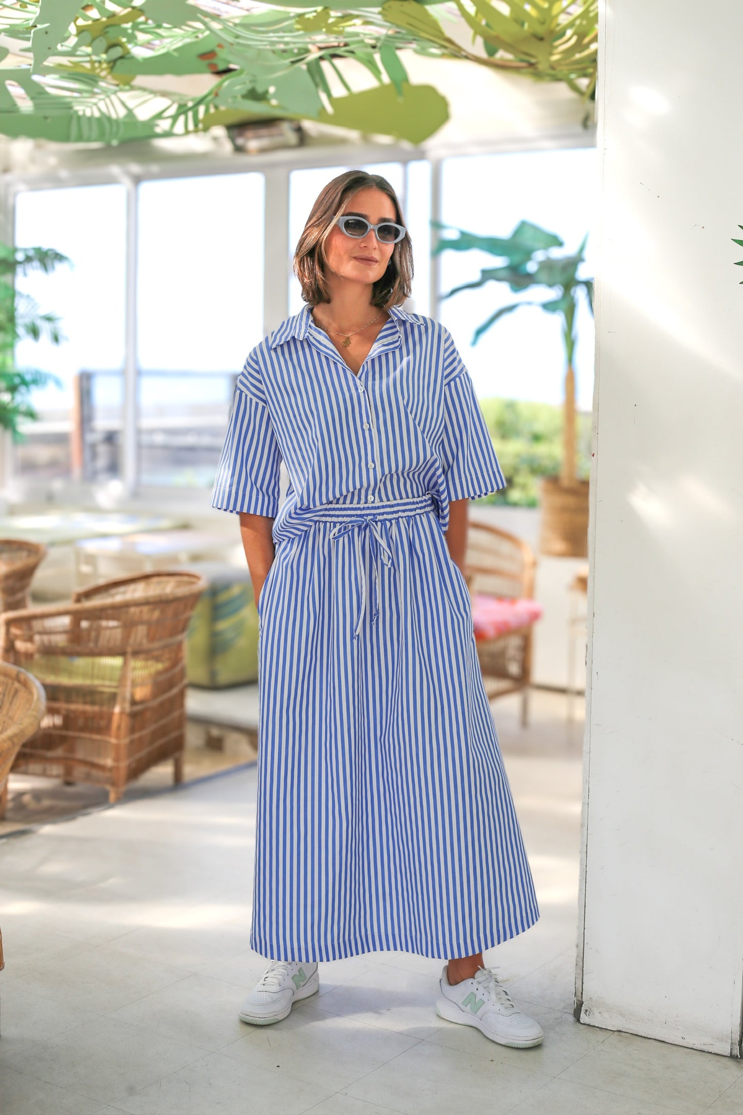 Haven Skirt Blue & White Stripe