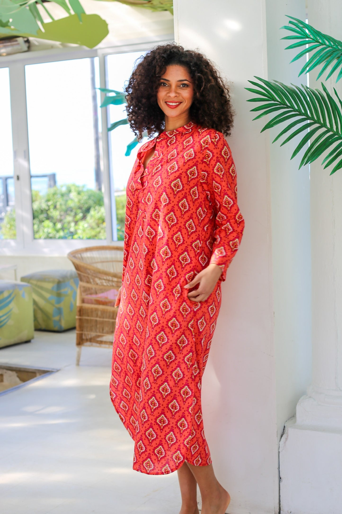 The New Pilgrim Dress Soft Coral