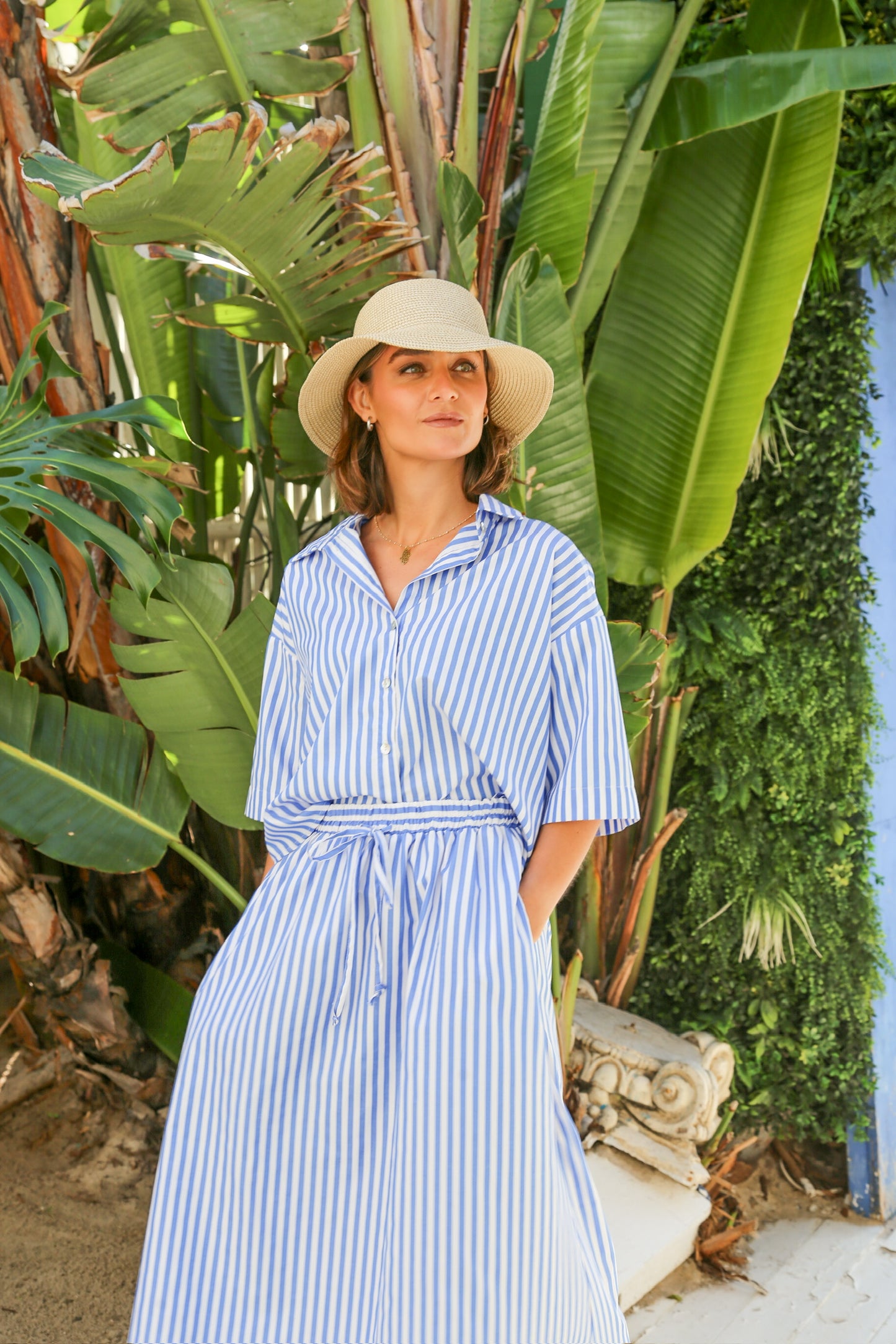 Mybella Top Blue & White Stripe