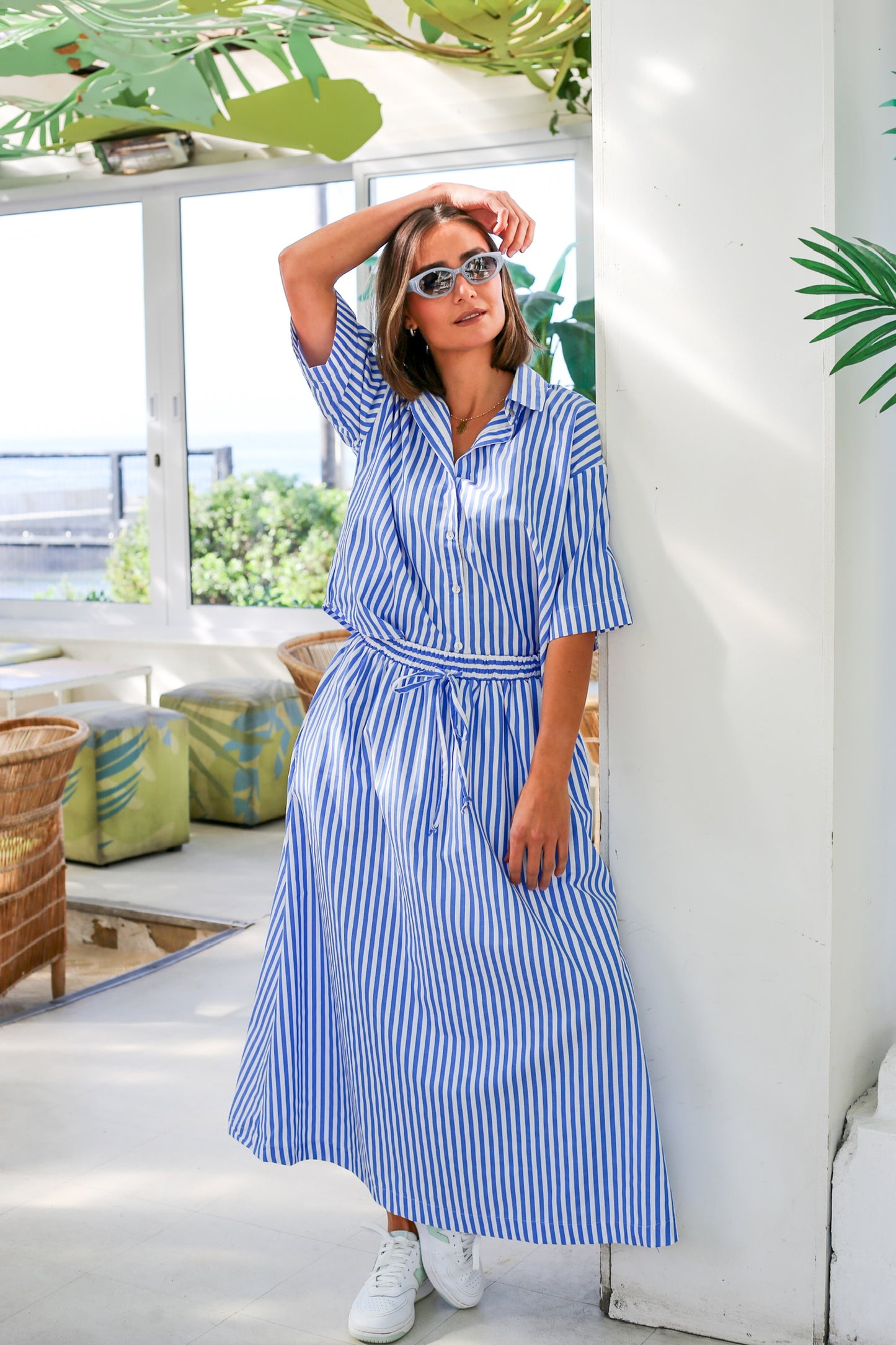 Haven Skirt Blue & White Stripe