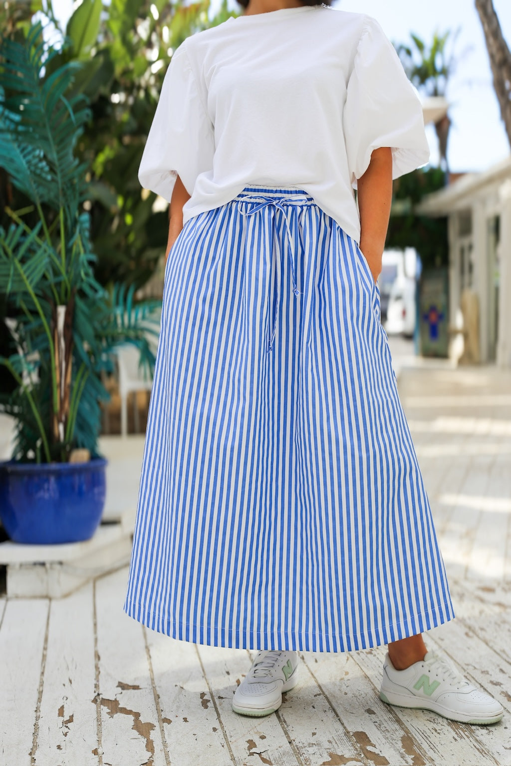 Haven Skirt Blue & White Stripe