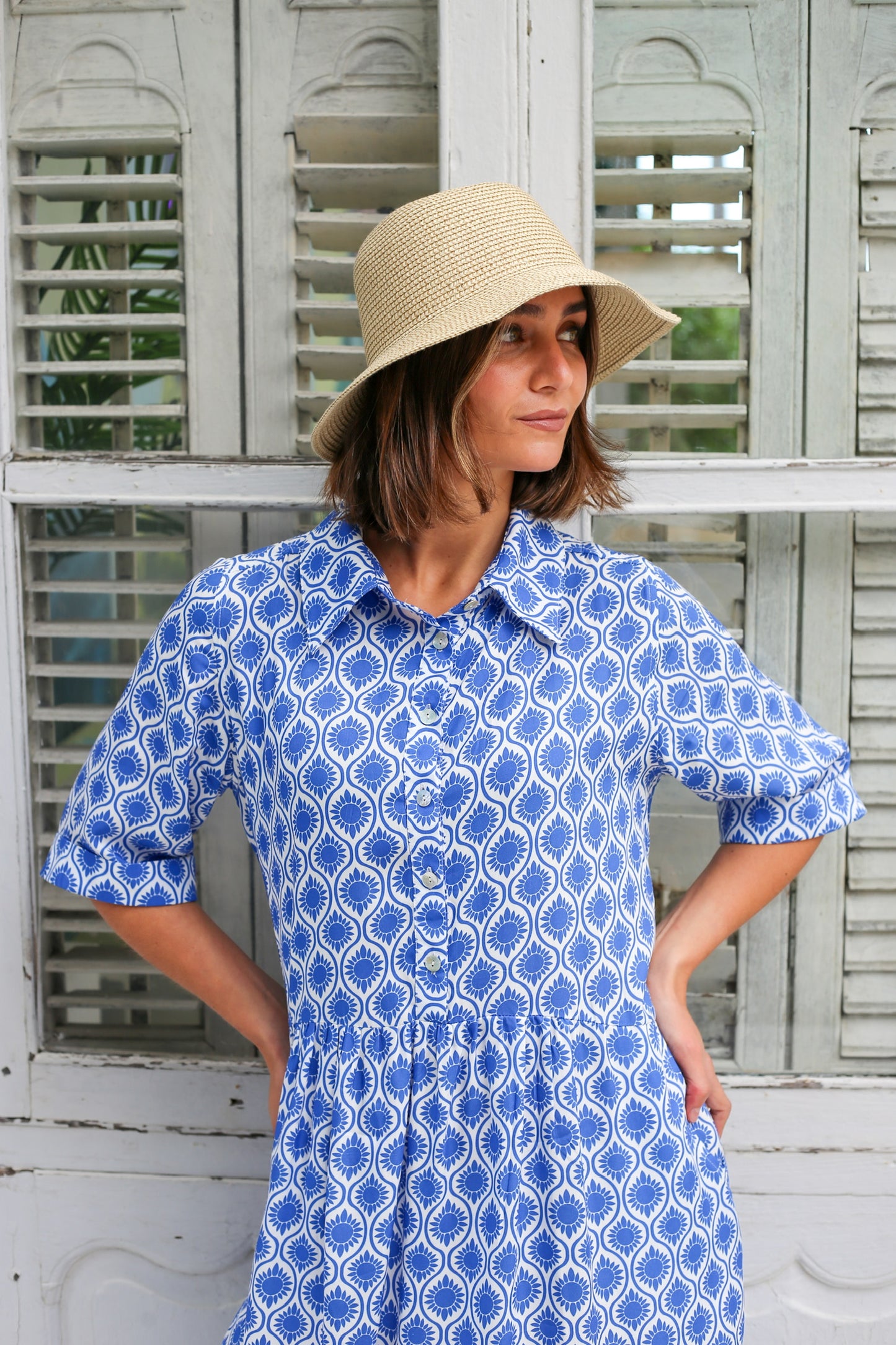 Talia Tea Dress Blue