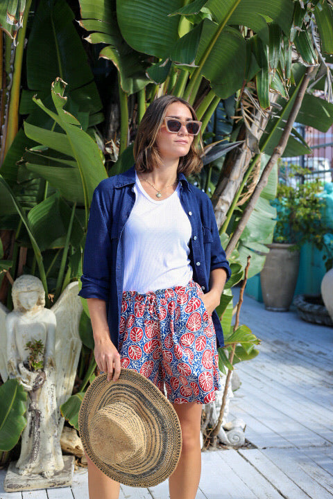 Merton Shorts Coral & Navy