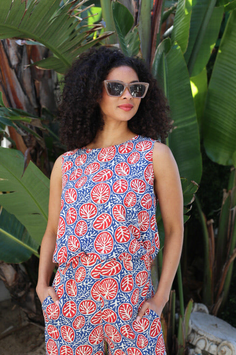 Jordan Top Coral & Navy