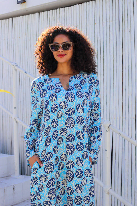 Nixie Dress Turquoise & Navy