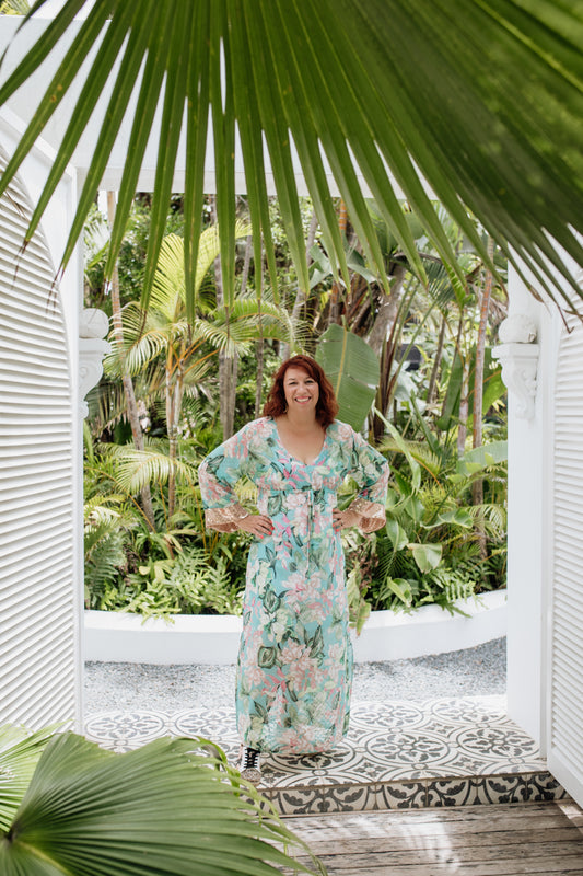 Drawstring Kaftan Dress Rose Gold Cuff