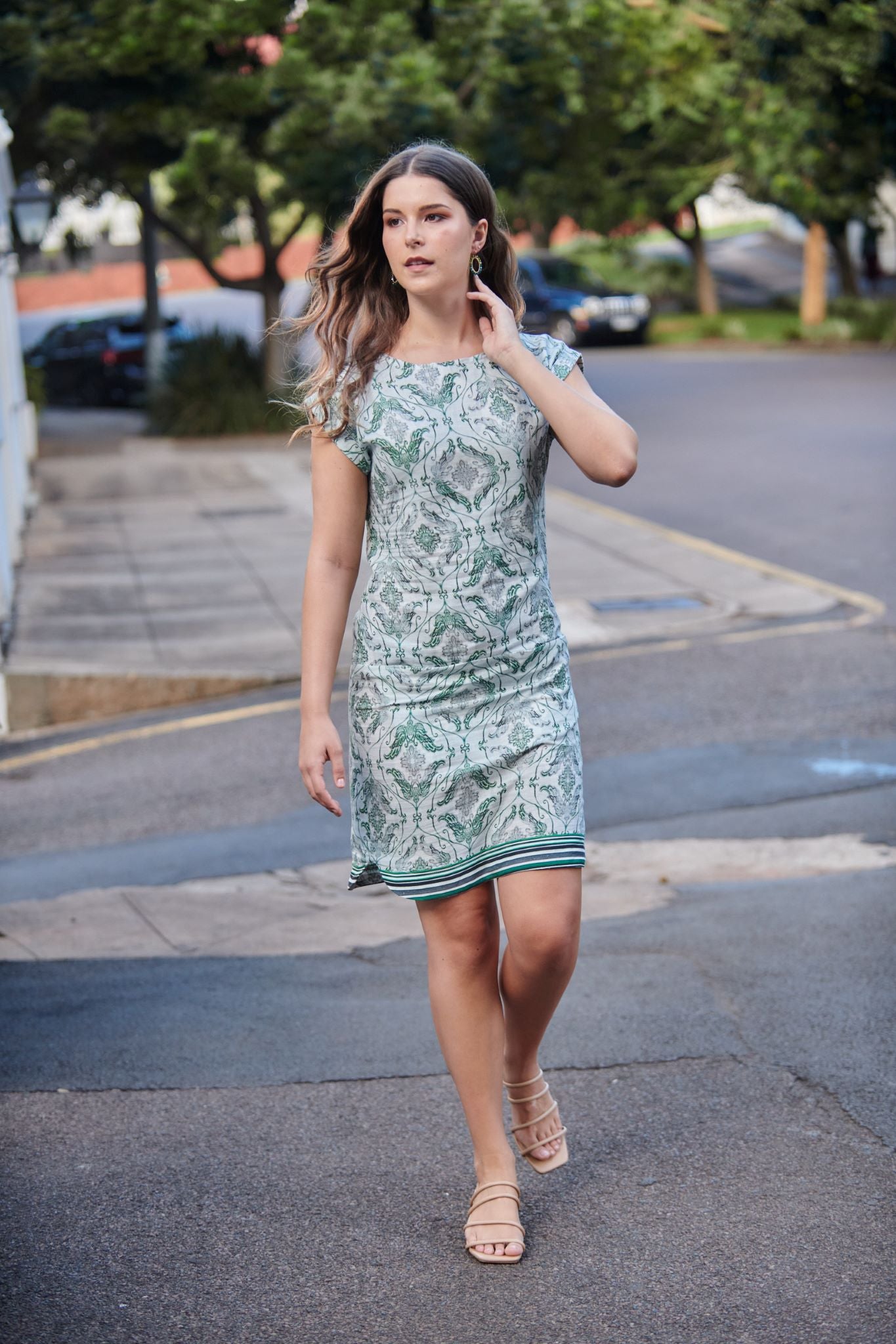 Lily Dress Damask Green