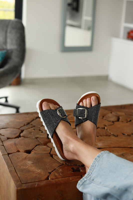 Mason Sandal Black Diamante