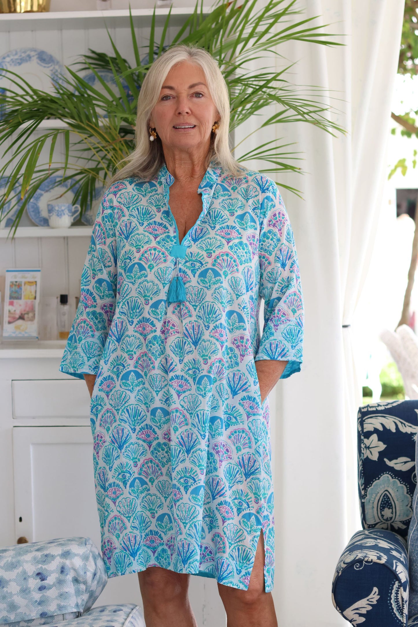 Tina Tassel Blue Shells