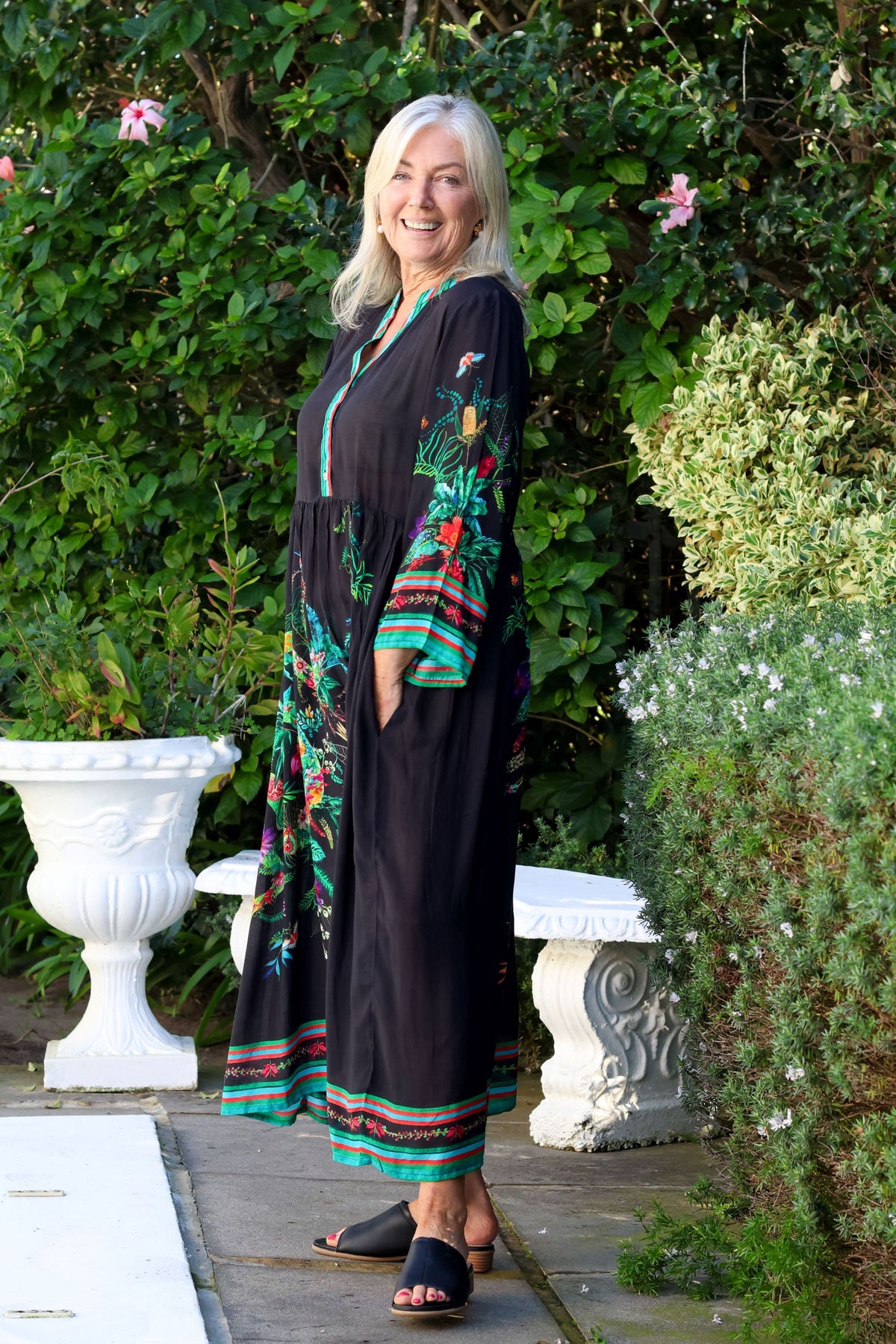 Jamie Dress Tropical Black
