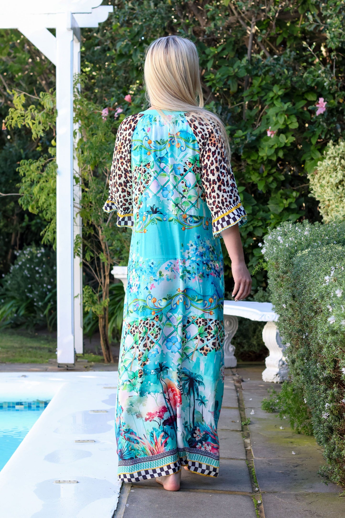 Ava Dress Turquoise Animal
