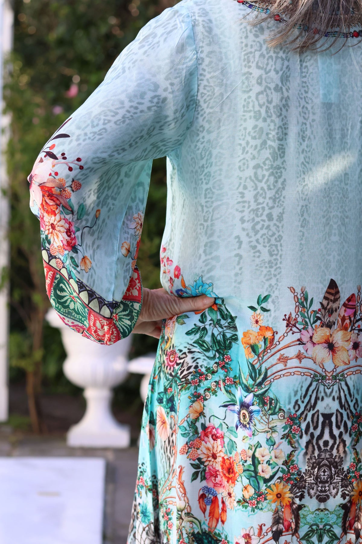 Plett V Neck Dress Turquoise Jewel