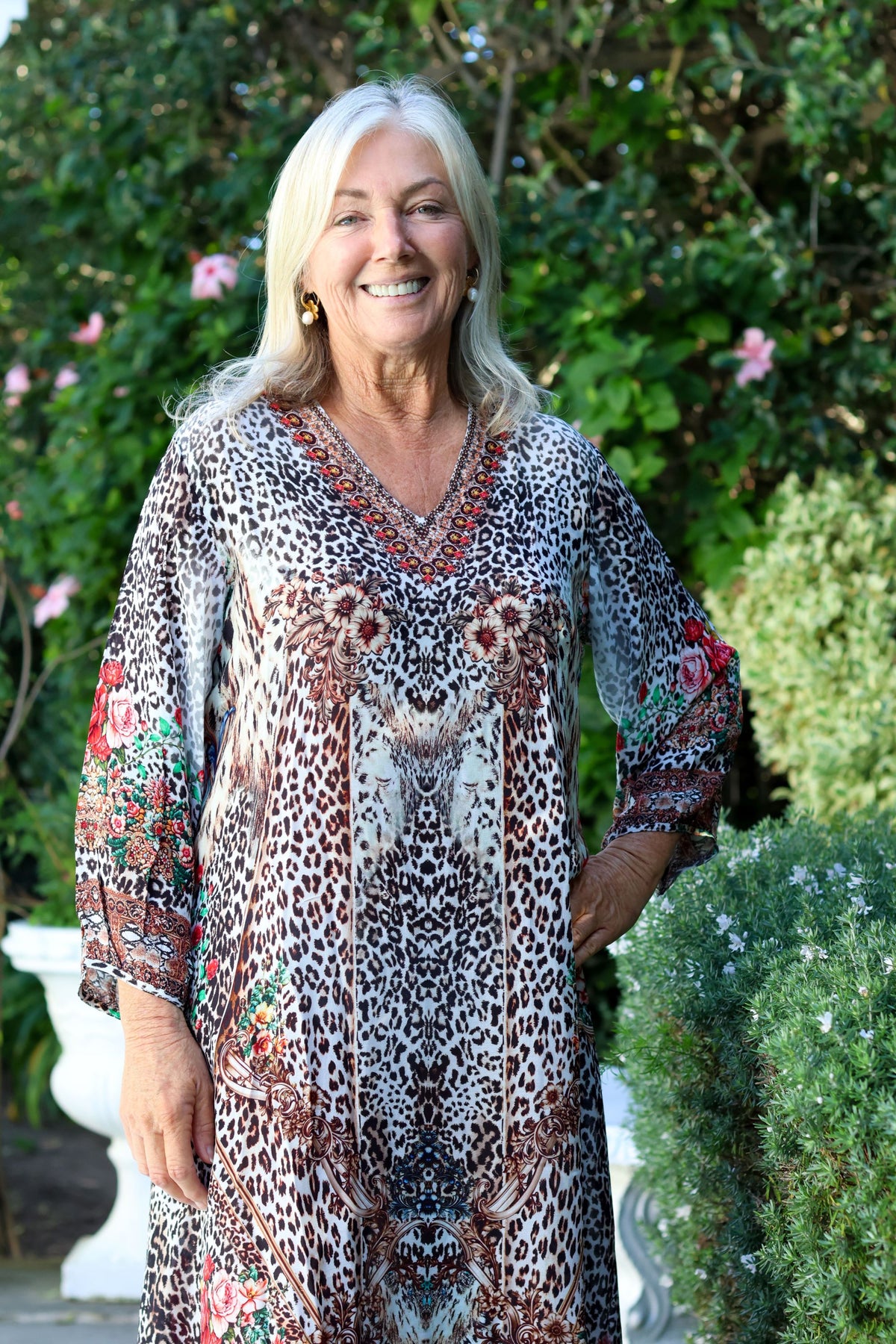 Plett V Neck Dress Animal Boho