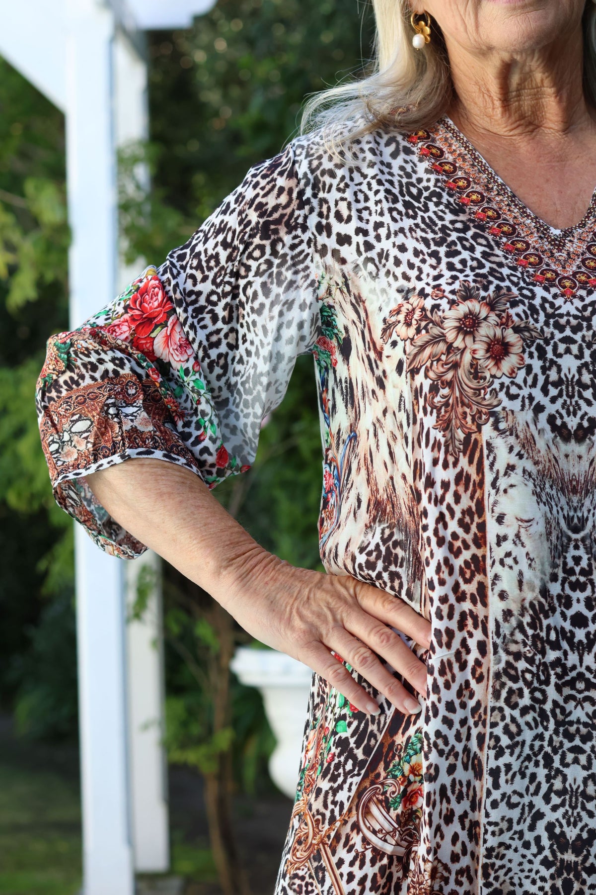 Plett V Neck Dress Animal Boho
