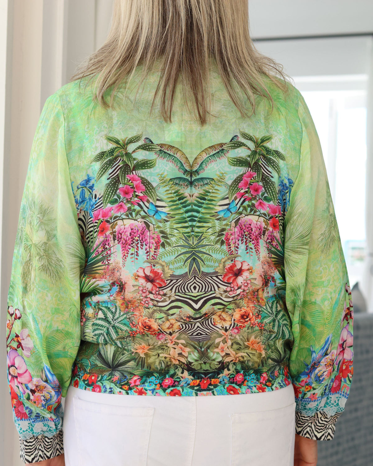 Bomber Jacket Green Tropical
