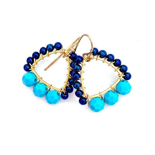 Navy & Turquoise Crystal Triangles