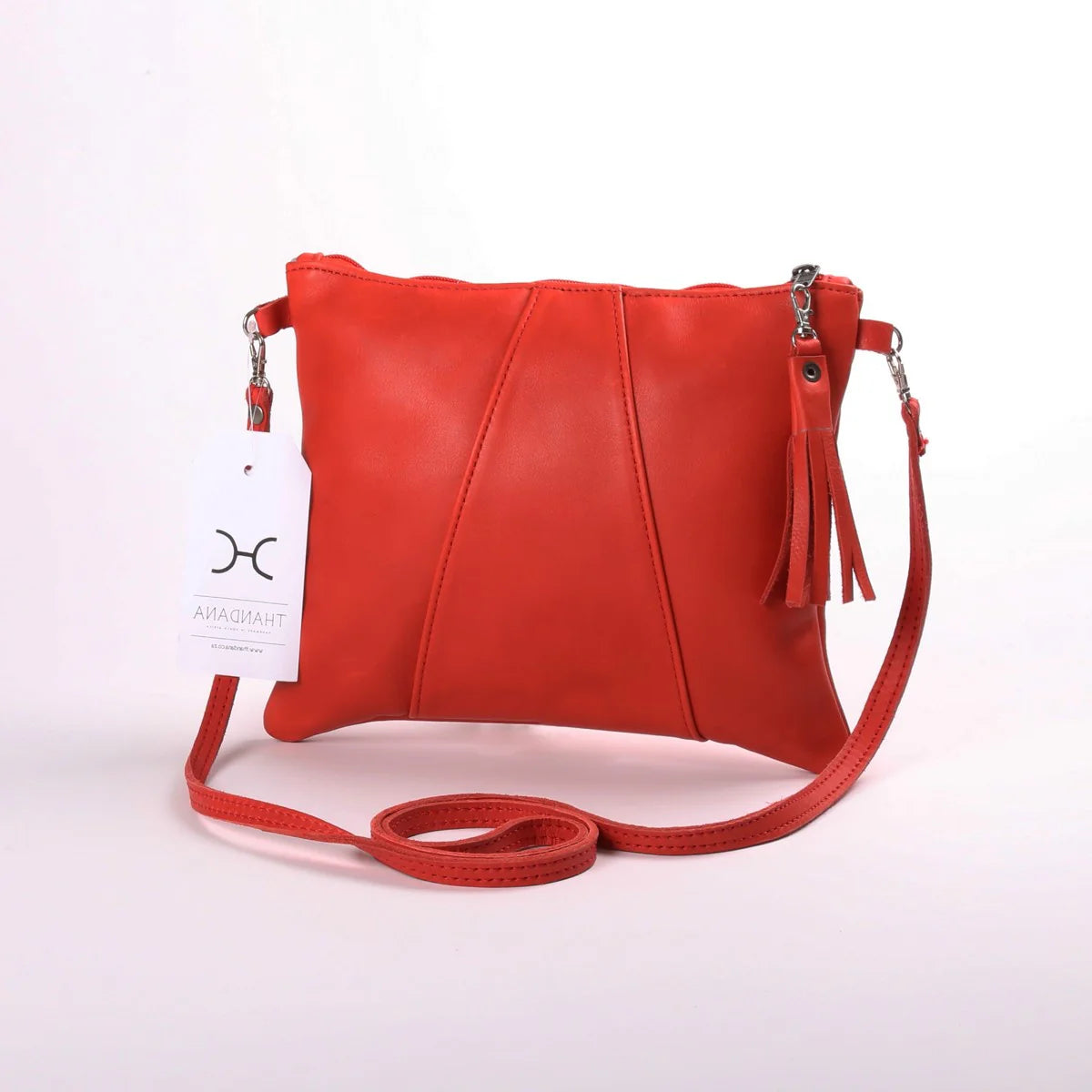 Crossover Handbag Red Leather