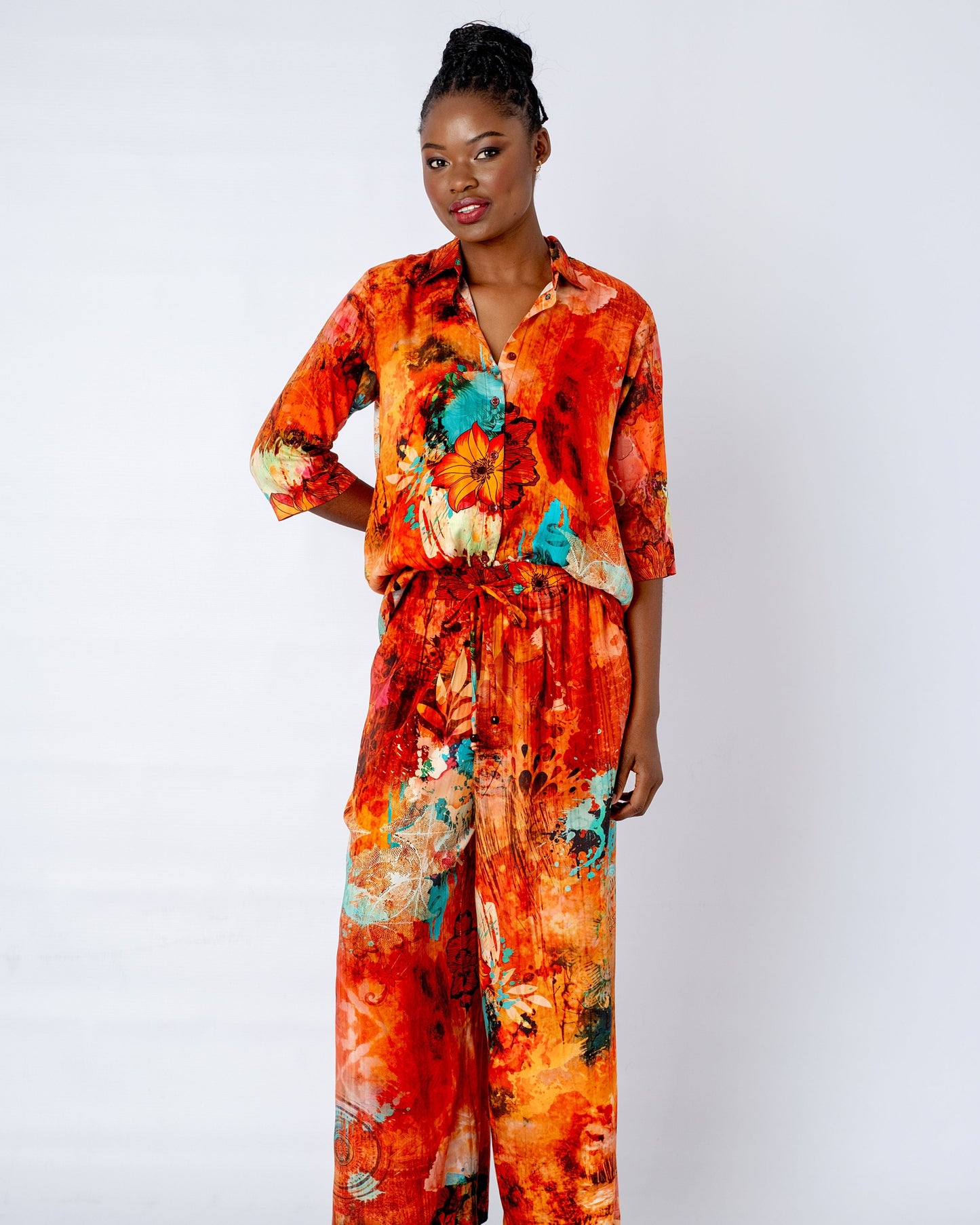 Sufi Pantsuit Blouse Pimento