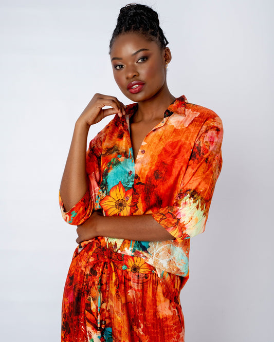 Sufi Pantsuit Blouse Pimento
