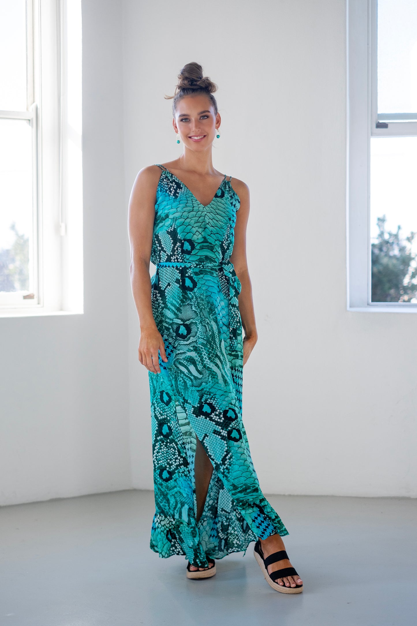 Oceana Dress Aqua Blue Lake