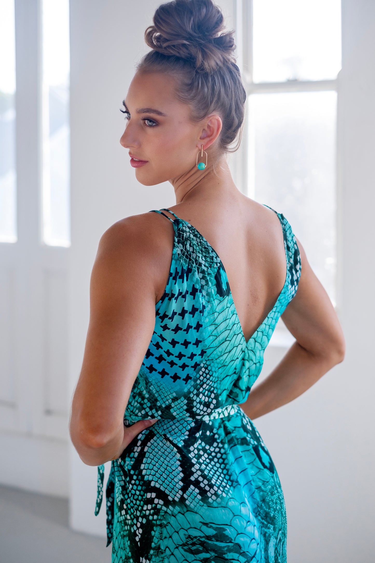 Oceana Dress Aqua Blue Lake