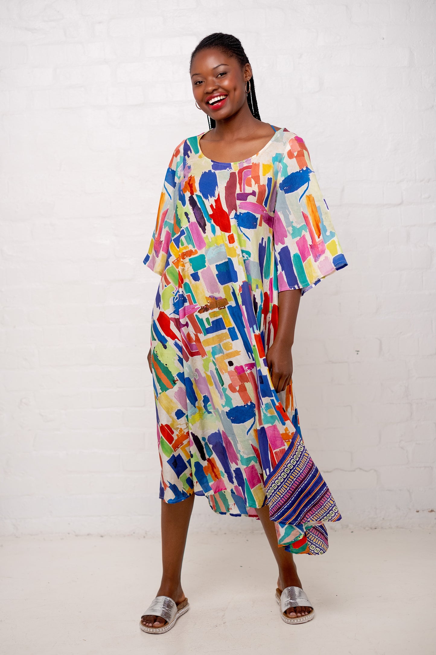 Fierra Dress Rainbow Paintbrush