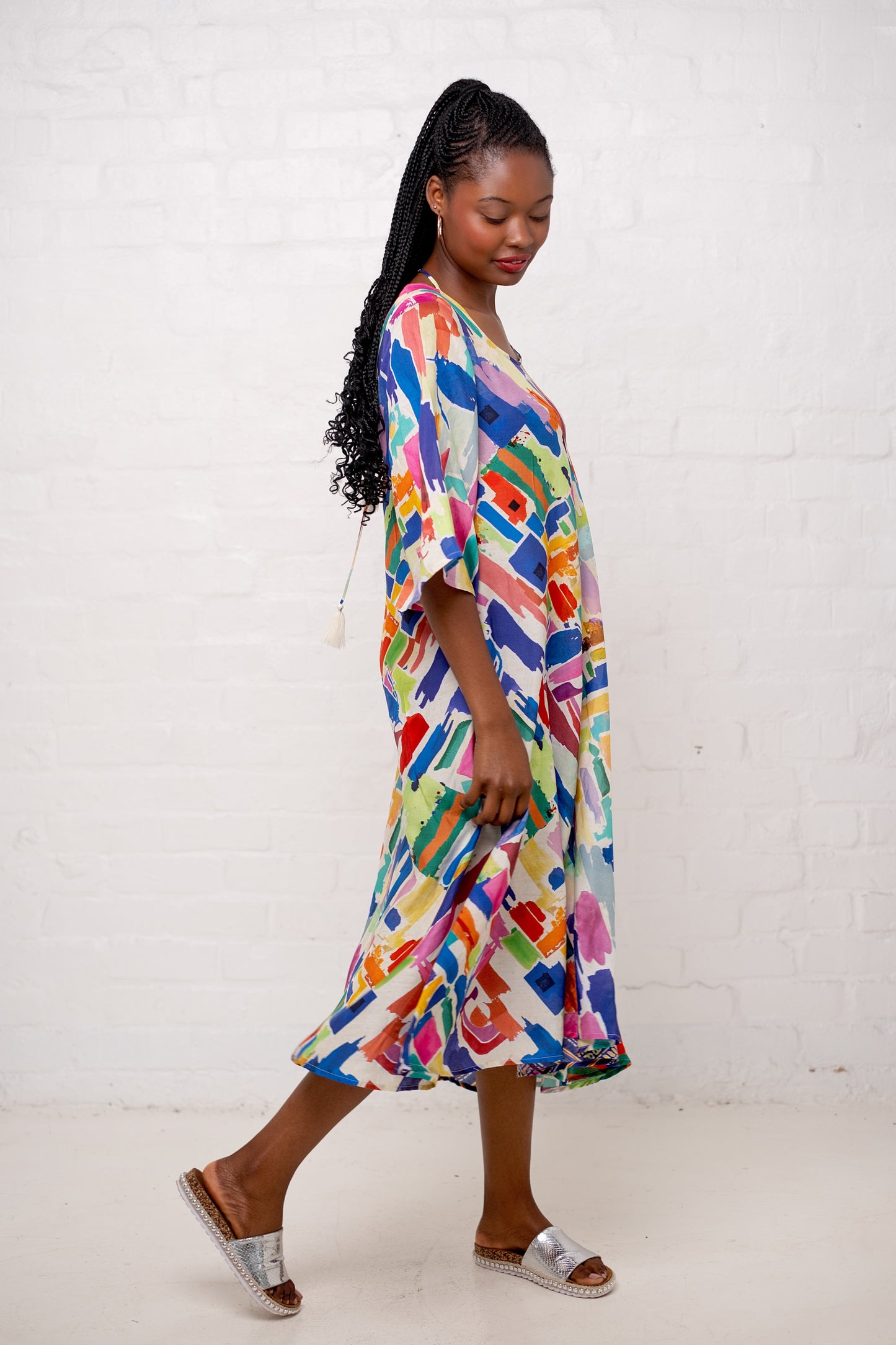 Fierra Dress Rainbow Paintbrush