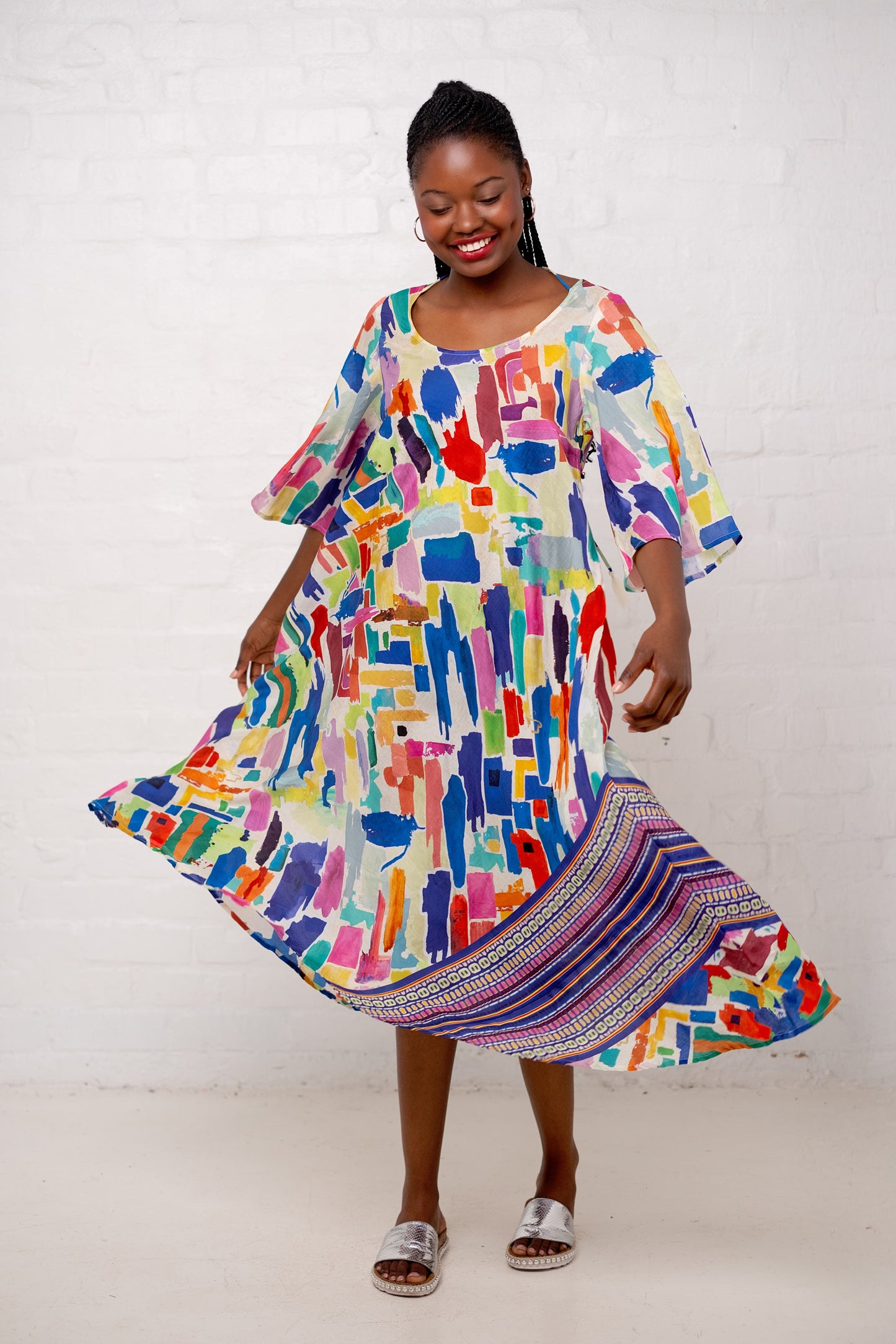 Fierra Dress Rainbow Paintbrush
