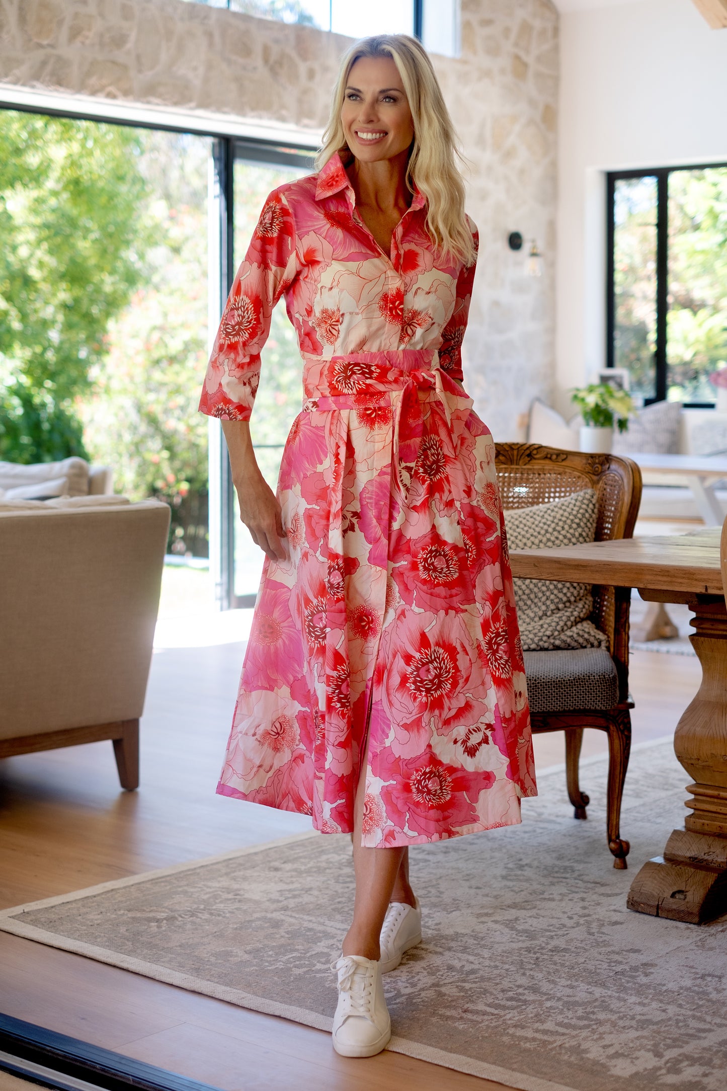 Marigold Dress Coral Floral