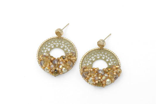 Dandelion Crochet Earrings Medium