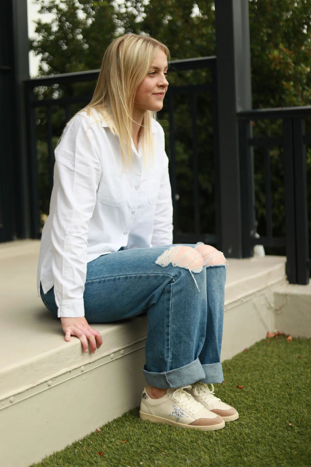 Donna Sneaker White & Beige