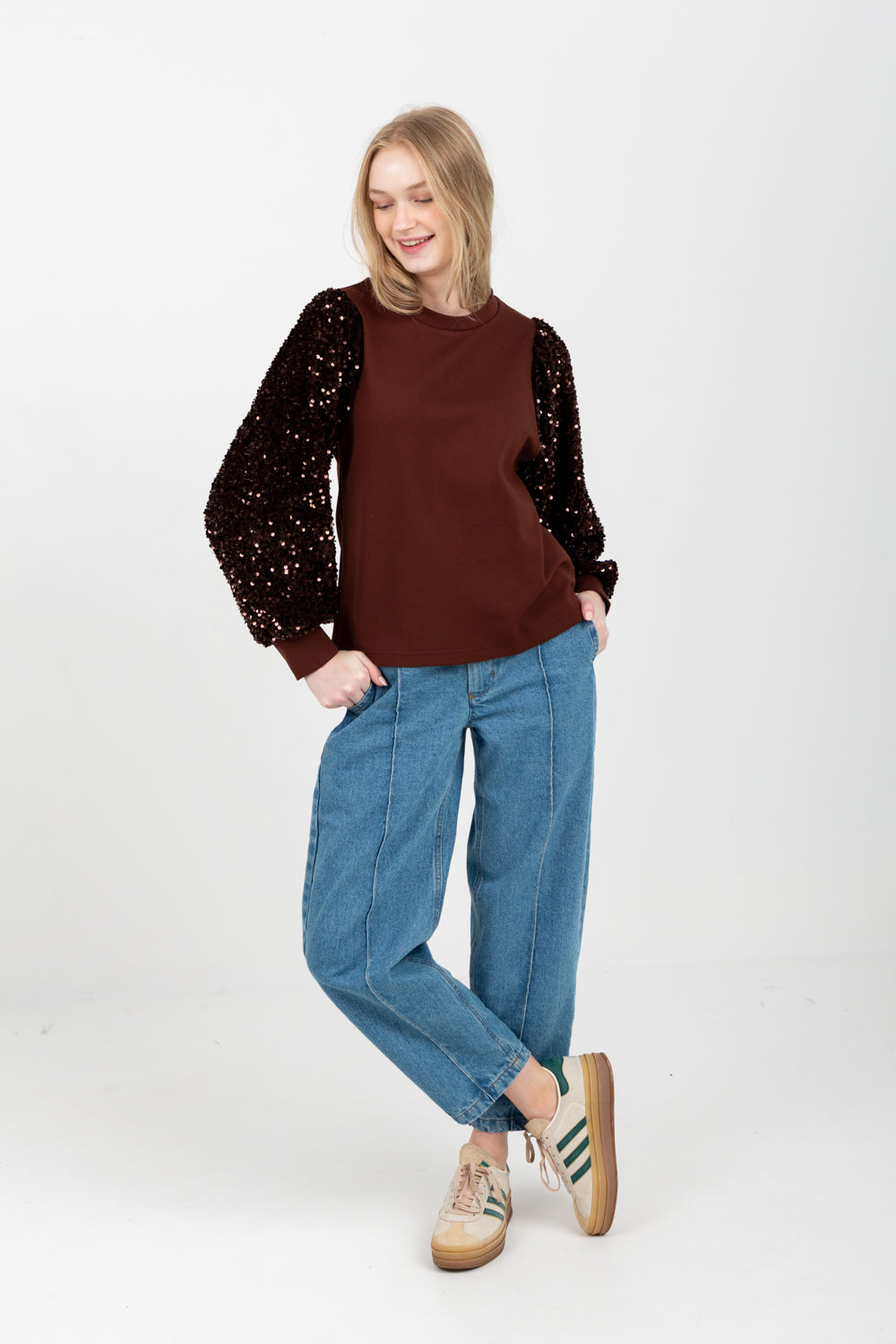 Livia Top Chocolate Sequin
