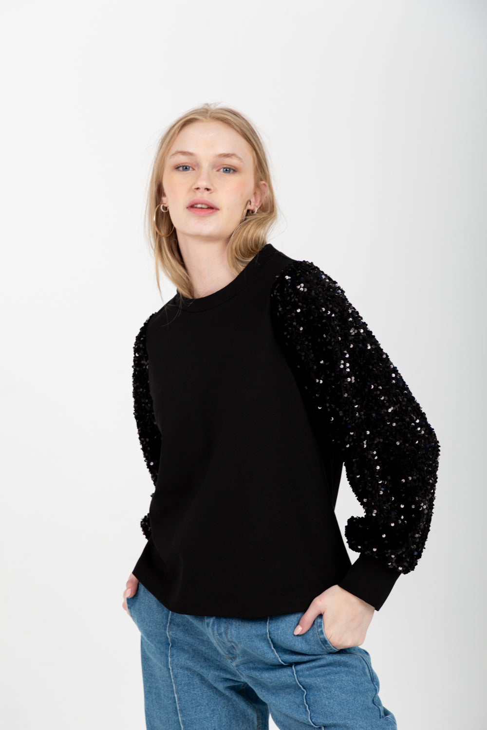 Livia Top Black Sequin