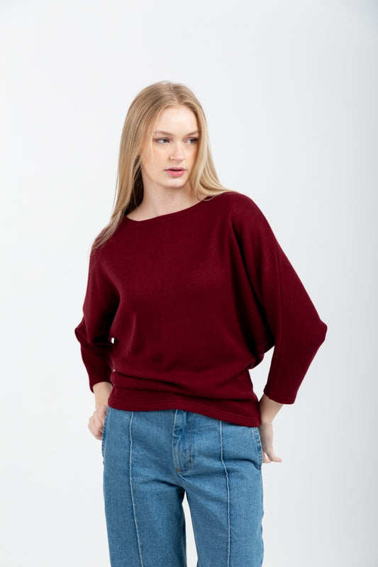 Boatneck Knit Burgundy