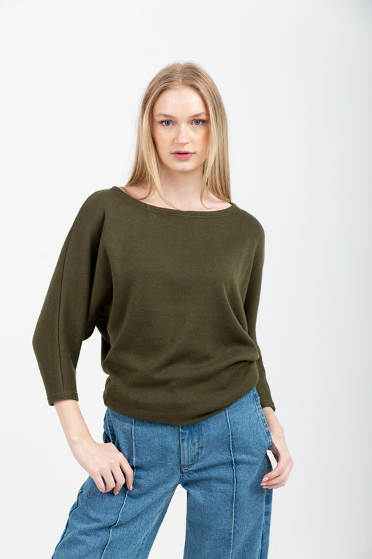 Boatneck Knit Khaki