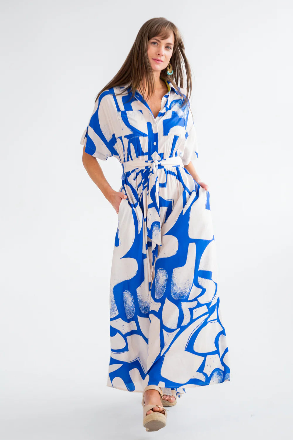 Kate Dress Blue Print